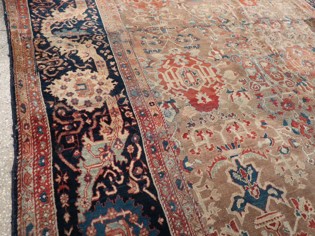 Antique Persian Sarouk Fereghan Square Accent Carpet, No.9283 - Gsblank