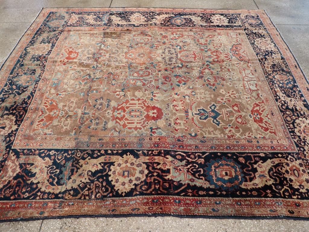 Antique Persian Sarouk Fereghan Square Accent Carpet, No.9283 - Gsblank