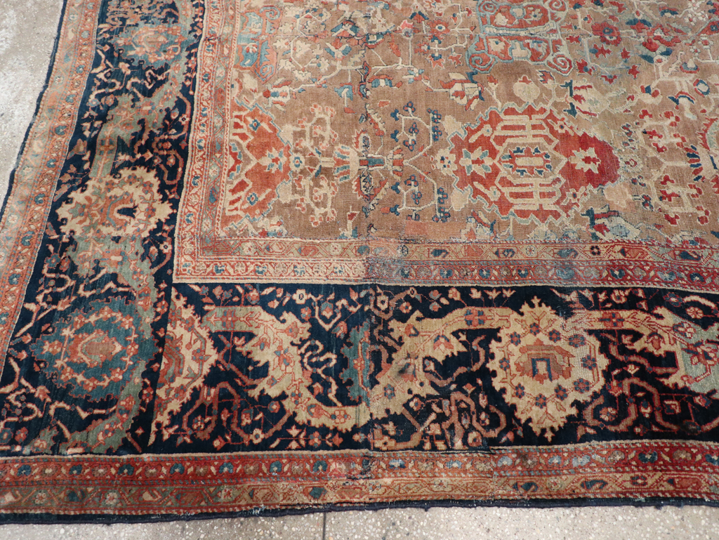 Antique Persian Sarouk Fereghan Square Accent Carpet, No.9283 - Gsblank
