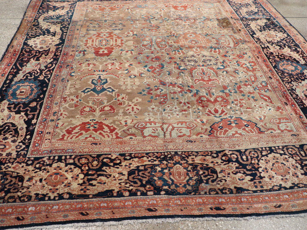 Antique Persian Sarouk Fereghan Square Accent Carpet, No.9283 - Gsblank