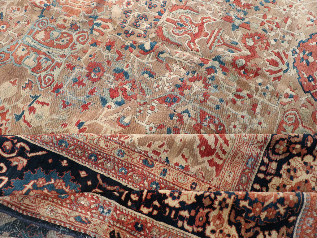 Antique Persian Sarouk Fereghan Square Accent Carpet, No.9283 - Gsblank
