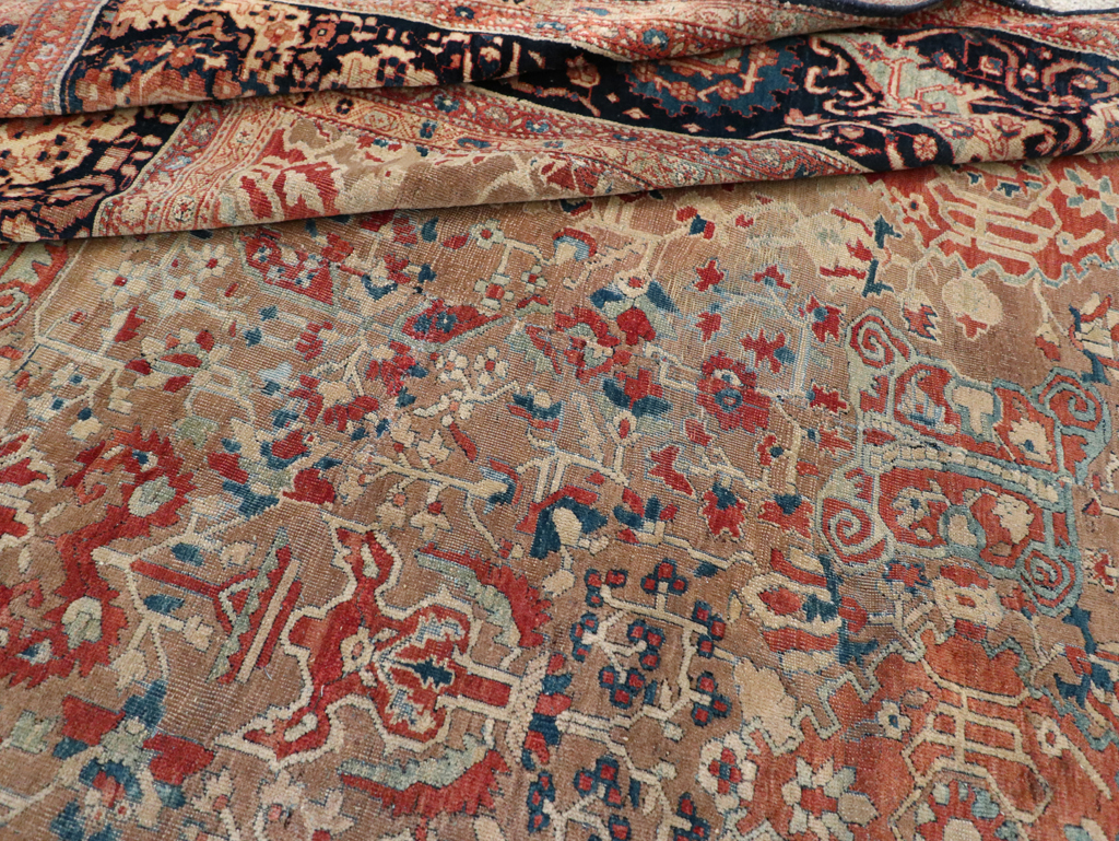 Antique Persian Sarouk Fereghan Square Accent Carpet, No.9283 - Gsblank