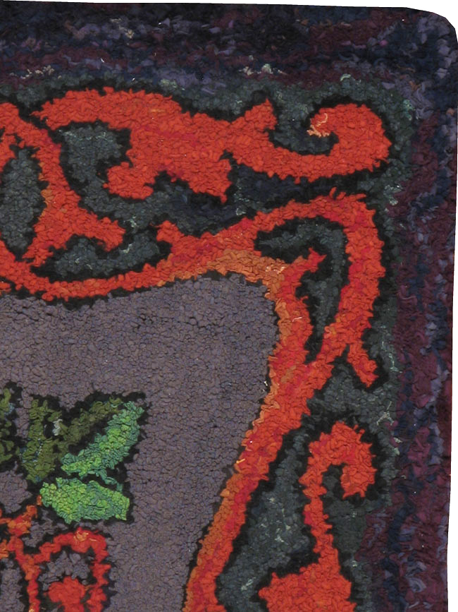 Antique American Hook Carpet, No.9288 - Gsblank