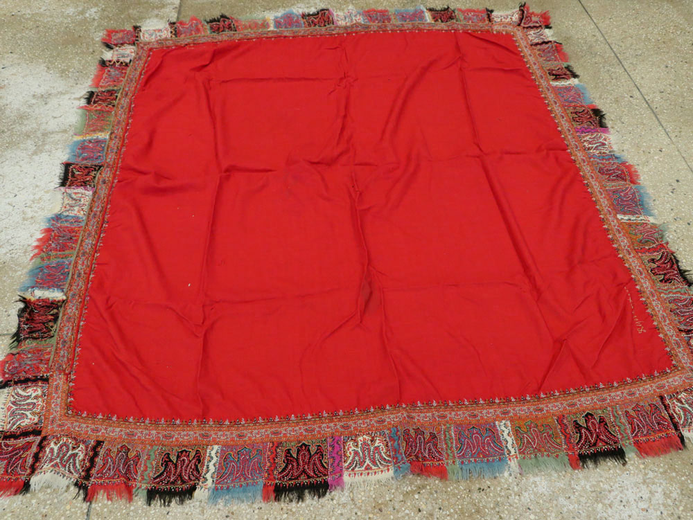 Vintage Jacquard Indian Textile Shawl, No.9291 - Gsblank