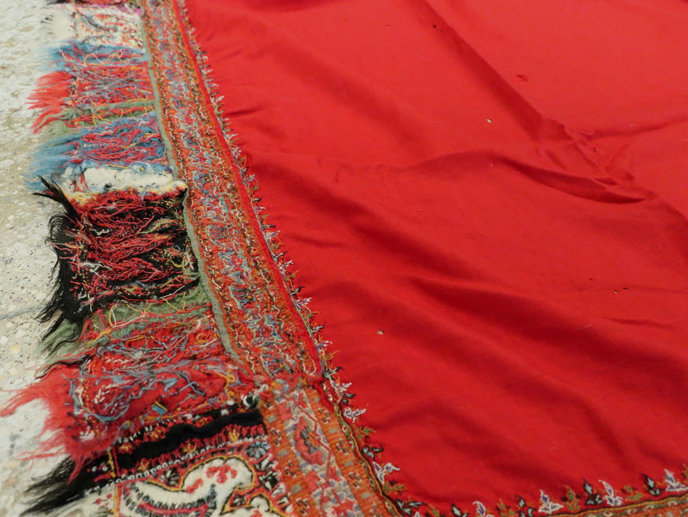 Vintage Jacquard Indian Textile Shawl, No.9291 - Gsblank