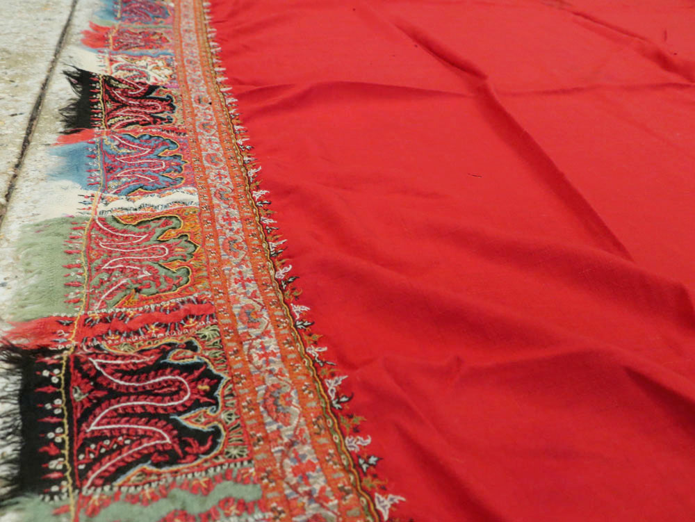 Vintage Jacquard Indian Textile Shawl, No.9291 - Gsblank