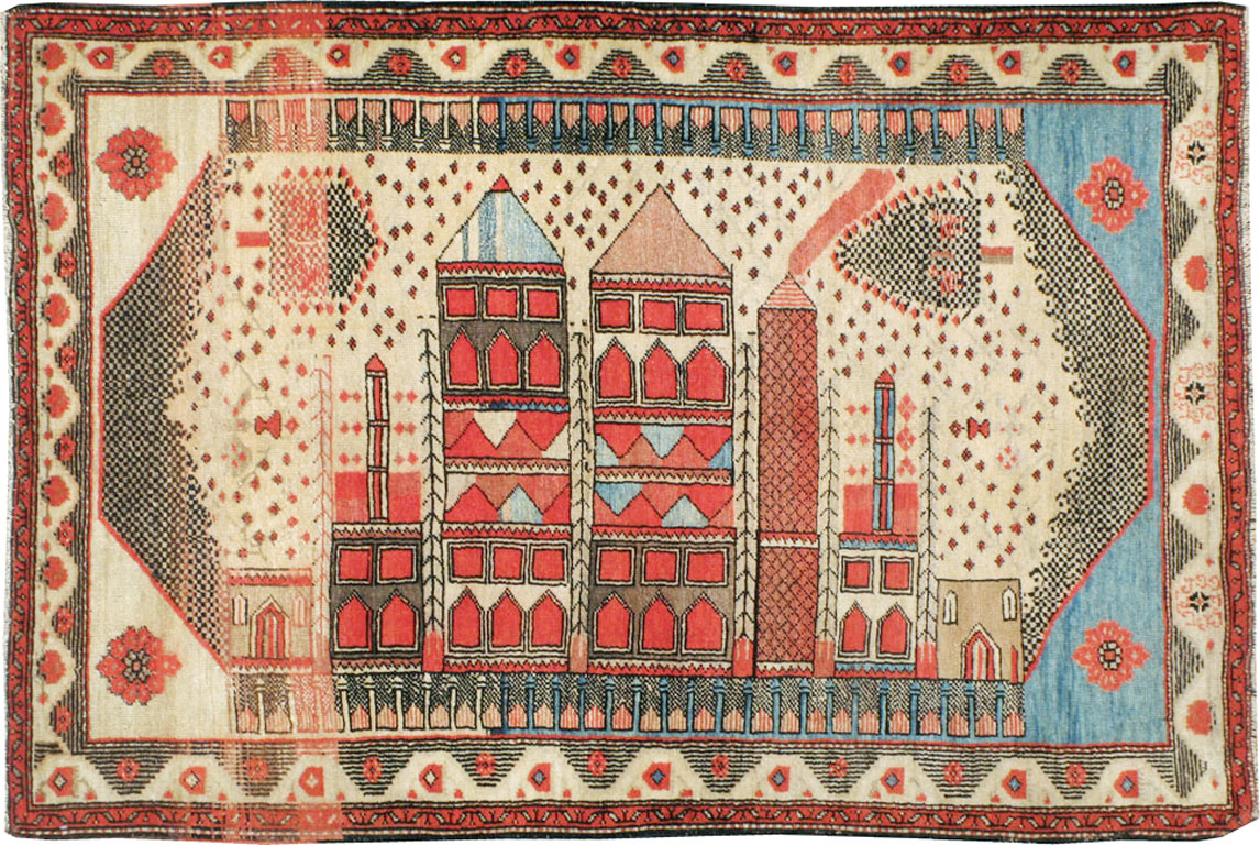 Vintage Turkish Anatolian Pictorial Rug, No.9315 - Gsblank