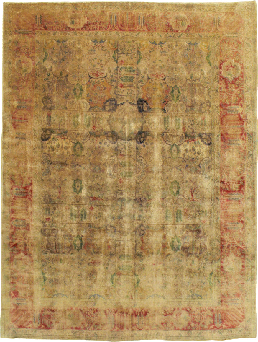 Antique Persian Tabriz Room Size Carpet, No.9334 - Gsblank