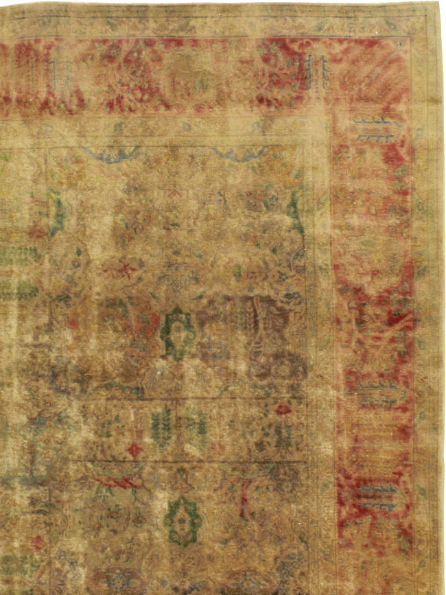 Antique Persian Tabriz Room Size Carpet, No.9334 - Gsblank