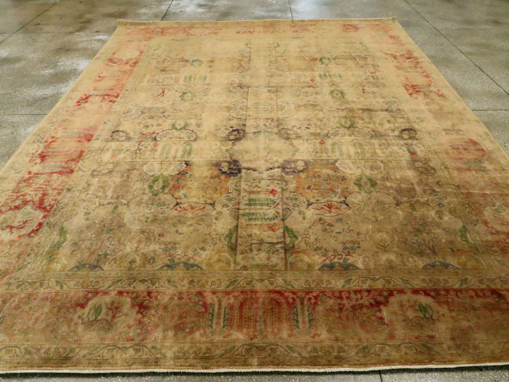 Antique Persian Tabriz Room Size Carpet, No.9334 - Gsblank