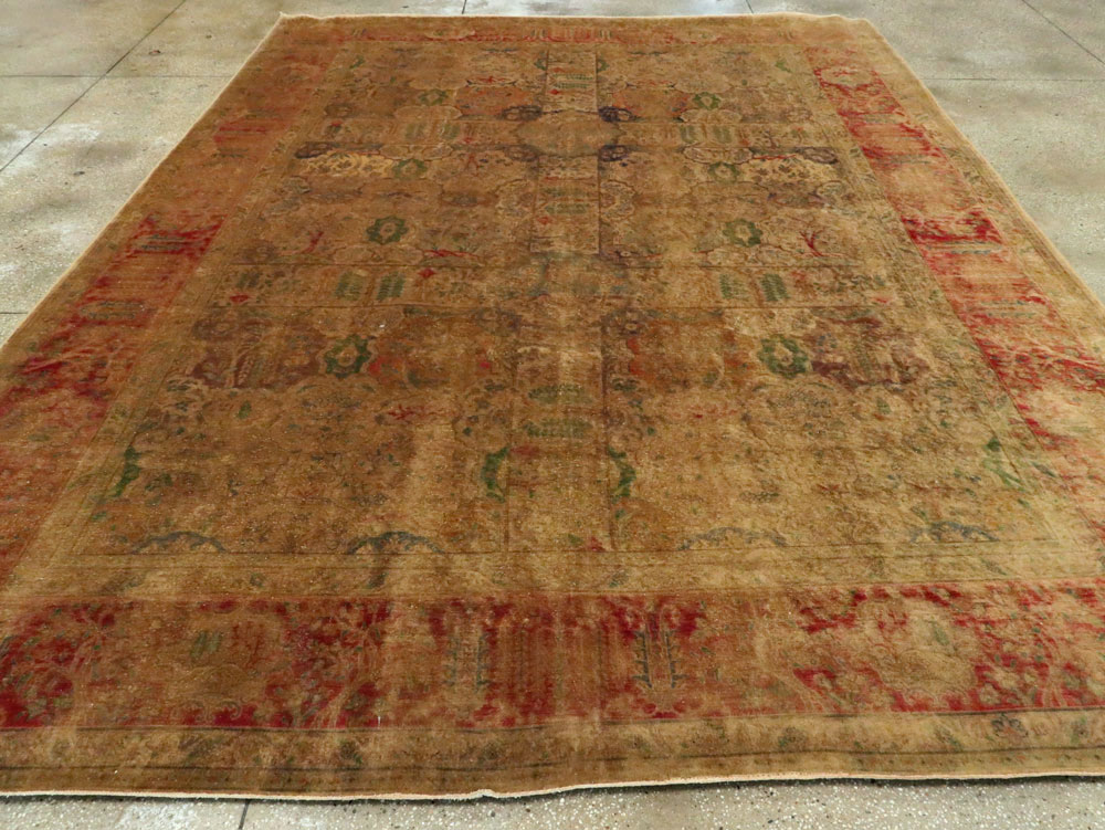 Antique Persian Tabriz Room Size Carpet, No.9334 - Gsblank
