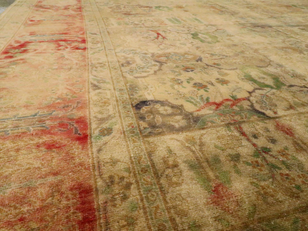 Antique Persian Tabriz Room Size Carpet, No.9334 - Gsblank