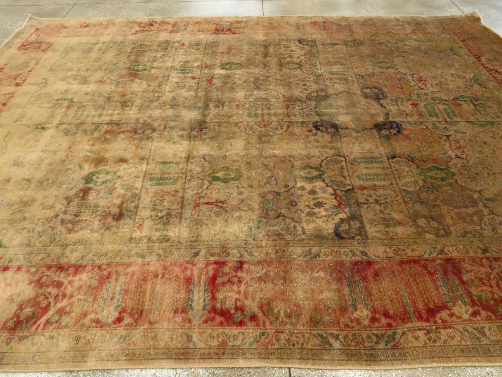Antique Persian Tabriz Room Size Carpet, No.9334 - Gsblank