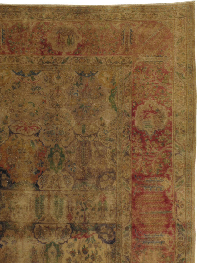 Antique Persian Tabriz Room Size Carpet, No.9334 - Gsblank
