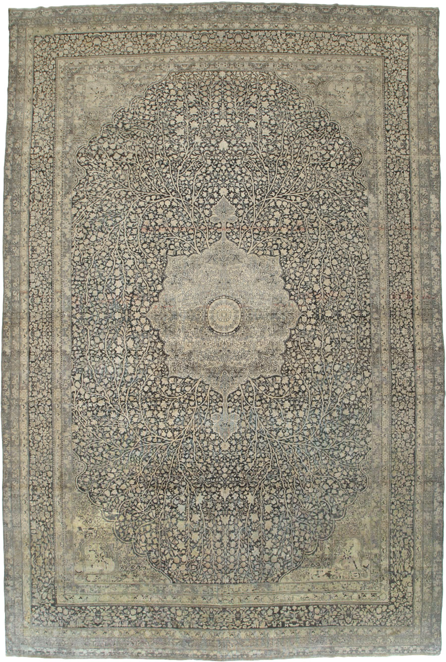 Antique Lavar Kerman Carpet, No.9397 - Gsblank