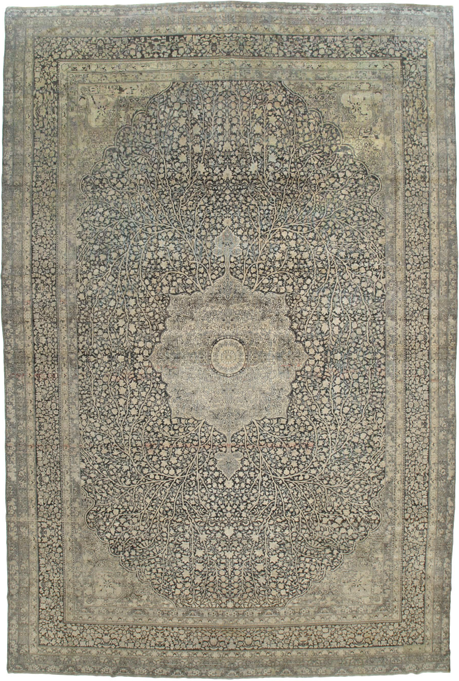 Antique Lavar Kerman Carpet, No.9397 - Gsblank