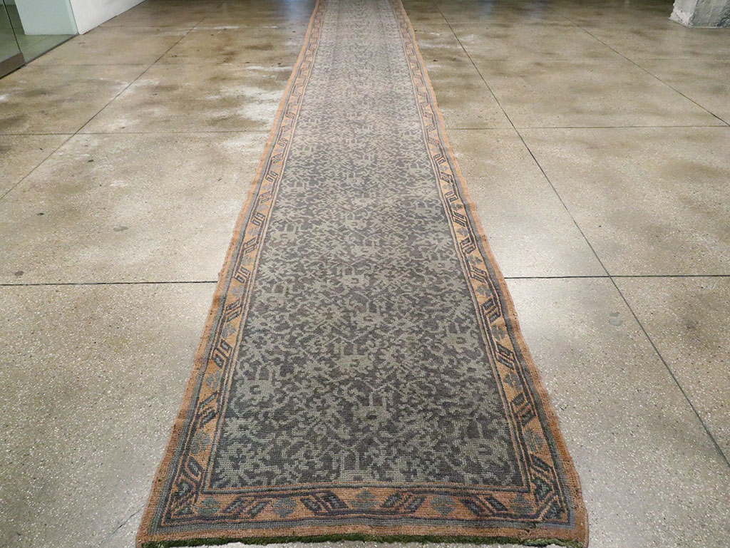 Antique Turkish Oushak Long Runner, No.9424 - Gsblank