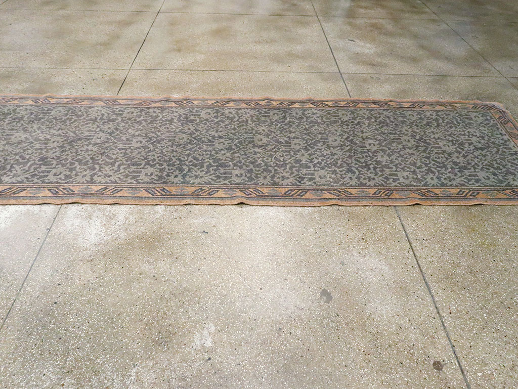 Antique Turkish Oushak Long Runner, No.9424 - Gsblank