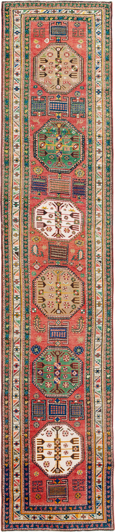 Antique Persian Heriz Long Runner, No.9566 - Gsblank