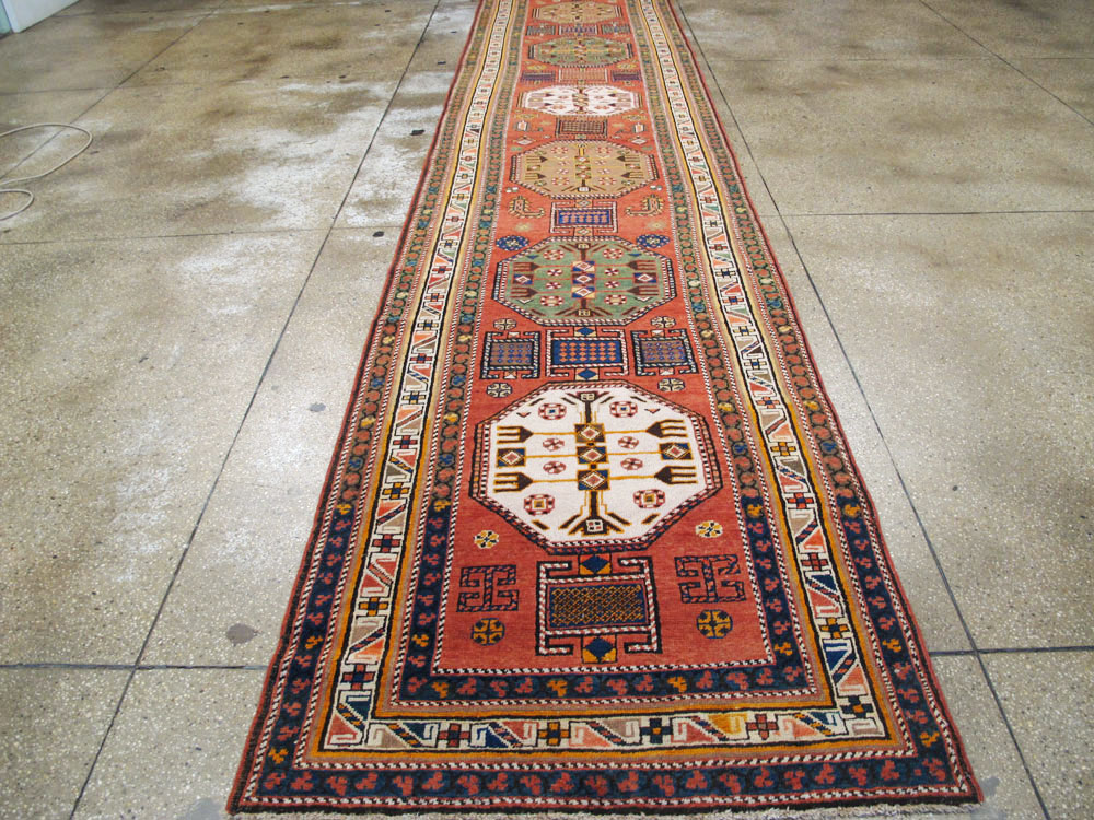 Antique Persian Heriz Long Runner, No.9566 - Gsblank