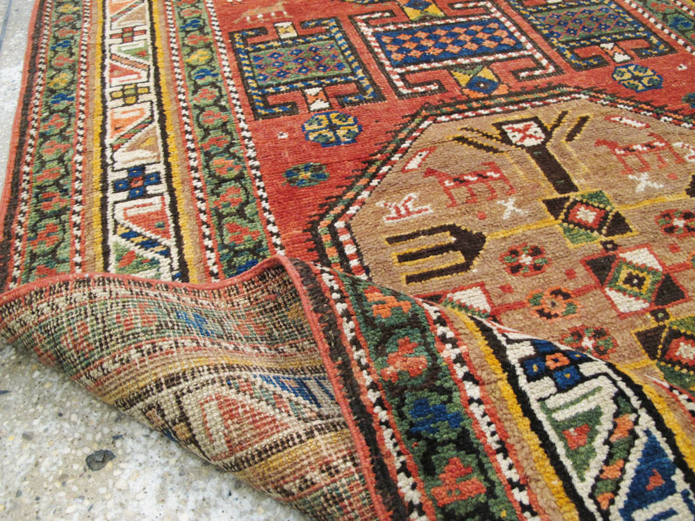 Antique Persian Heriz Long Runner, No.9566 - Gsblank
