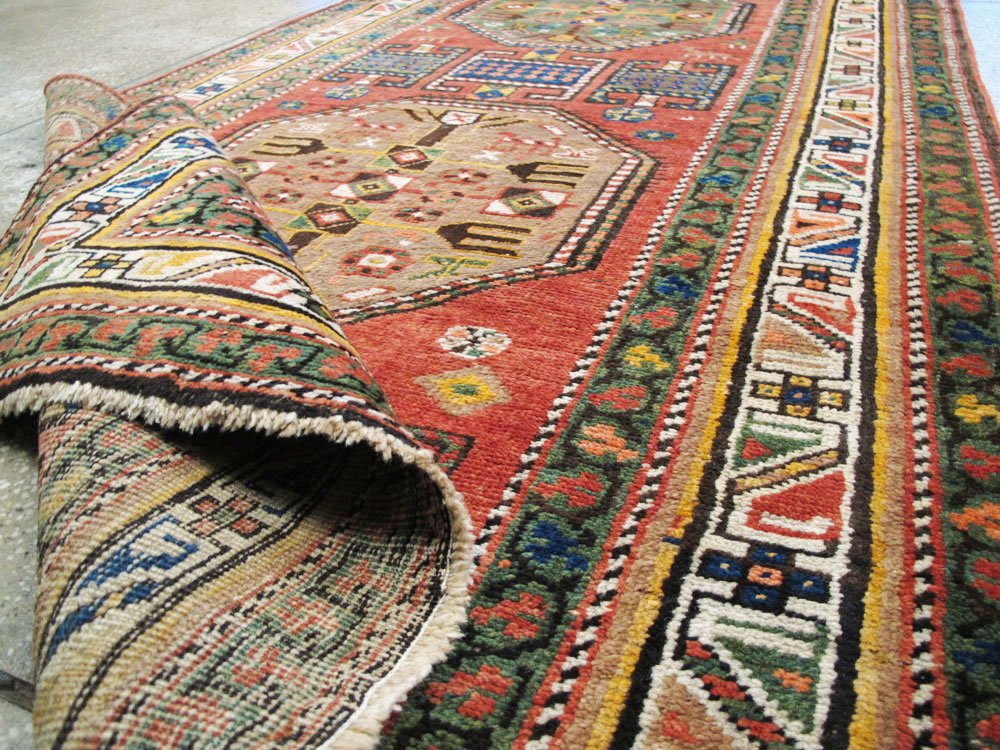 Antique Persian Heriz Long Runner, No.9566 - Gsblank