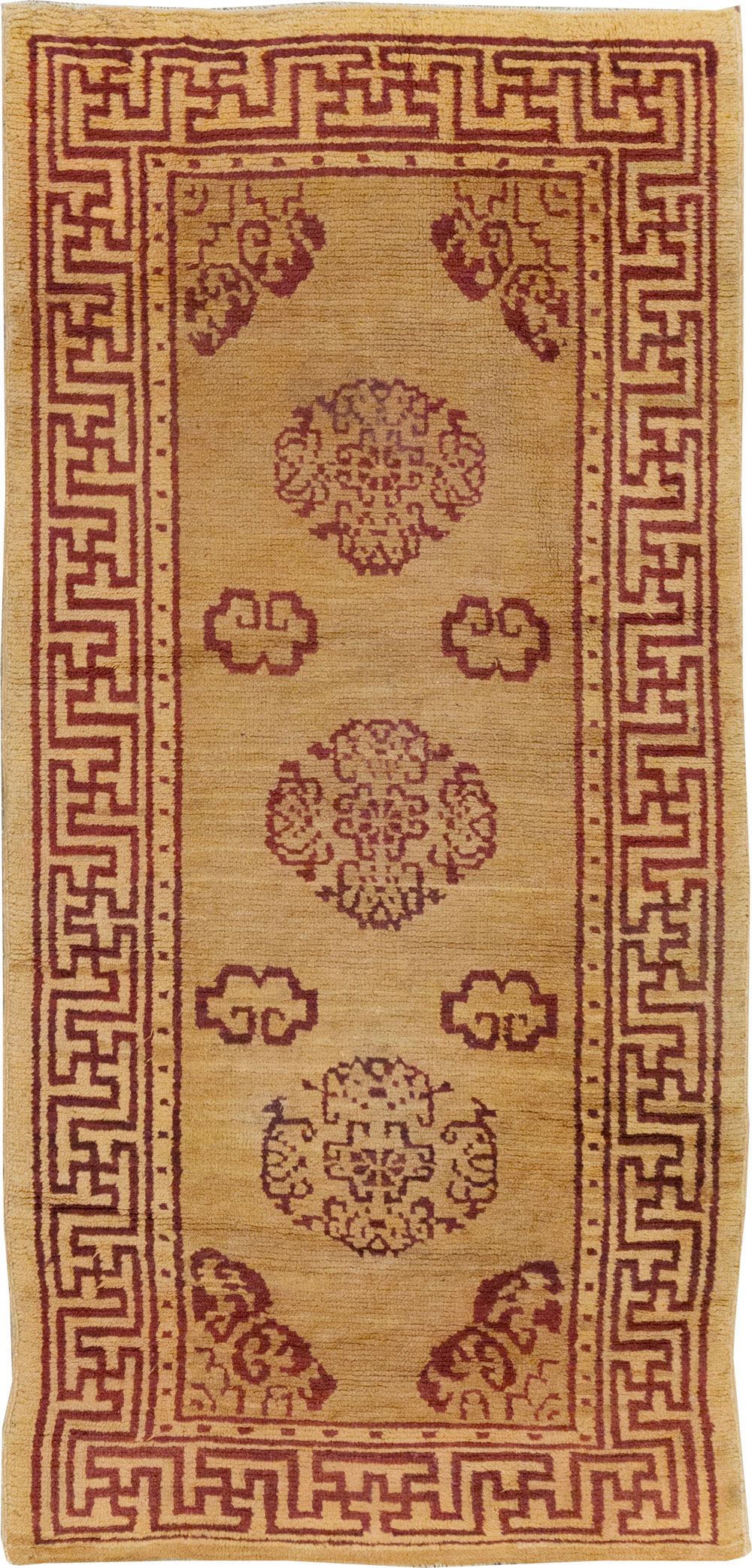 Vintage Chinese Art Deco Throw Rug, No.9714 - Gsblank