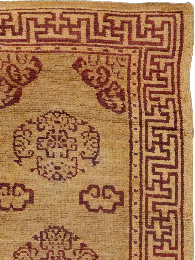 Vintage Chinese Art Deco Throw Rug, No.9714 - Gsblank