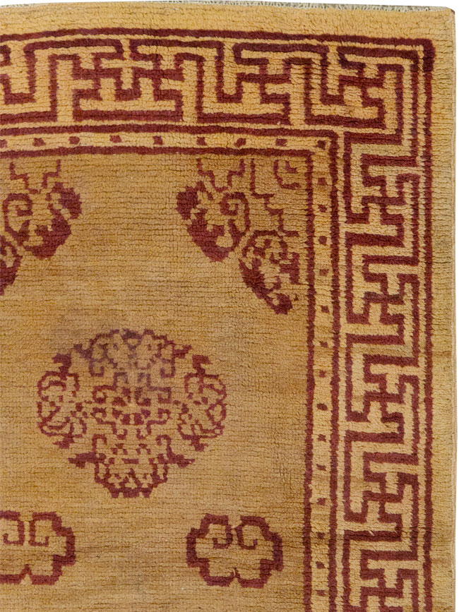 Vintage Chinese Art Deco Throw Rug, No.9714 - Gsblank