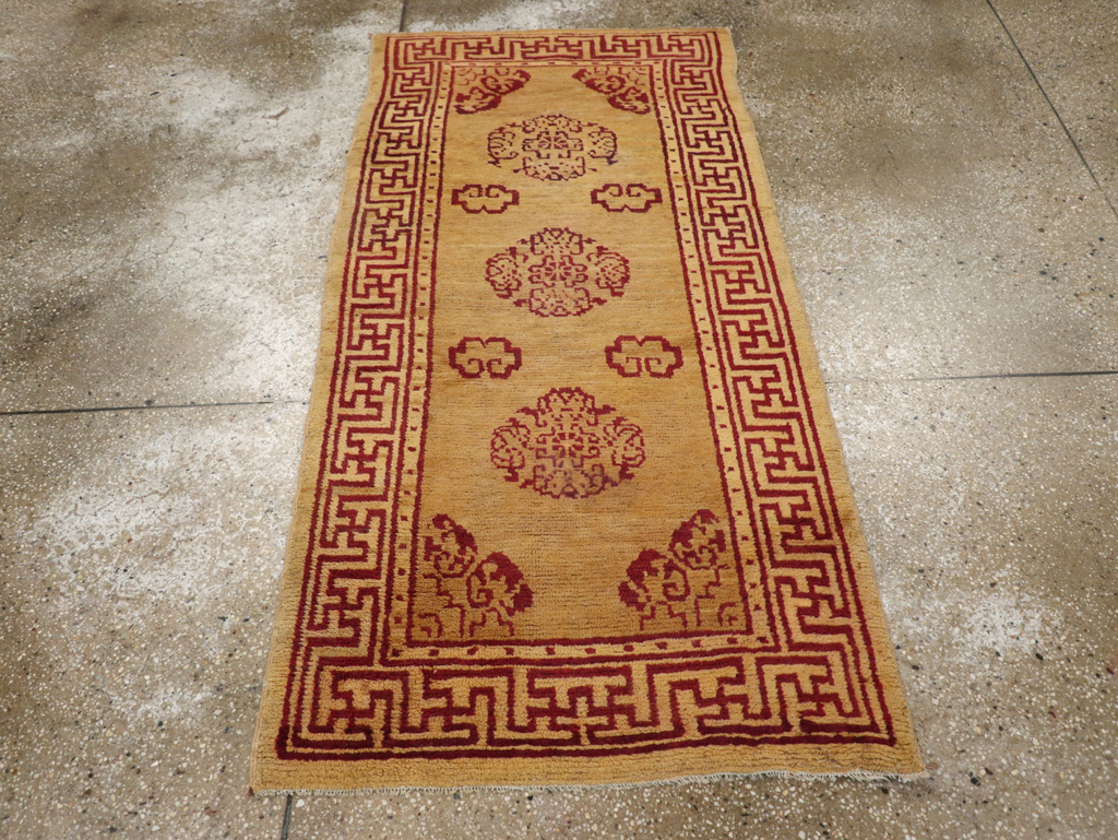 Vintage Chinese Art Deco Throw Rug, No.9714 - Gsblank