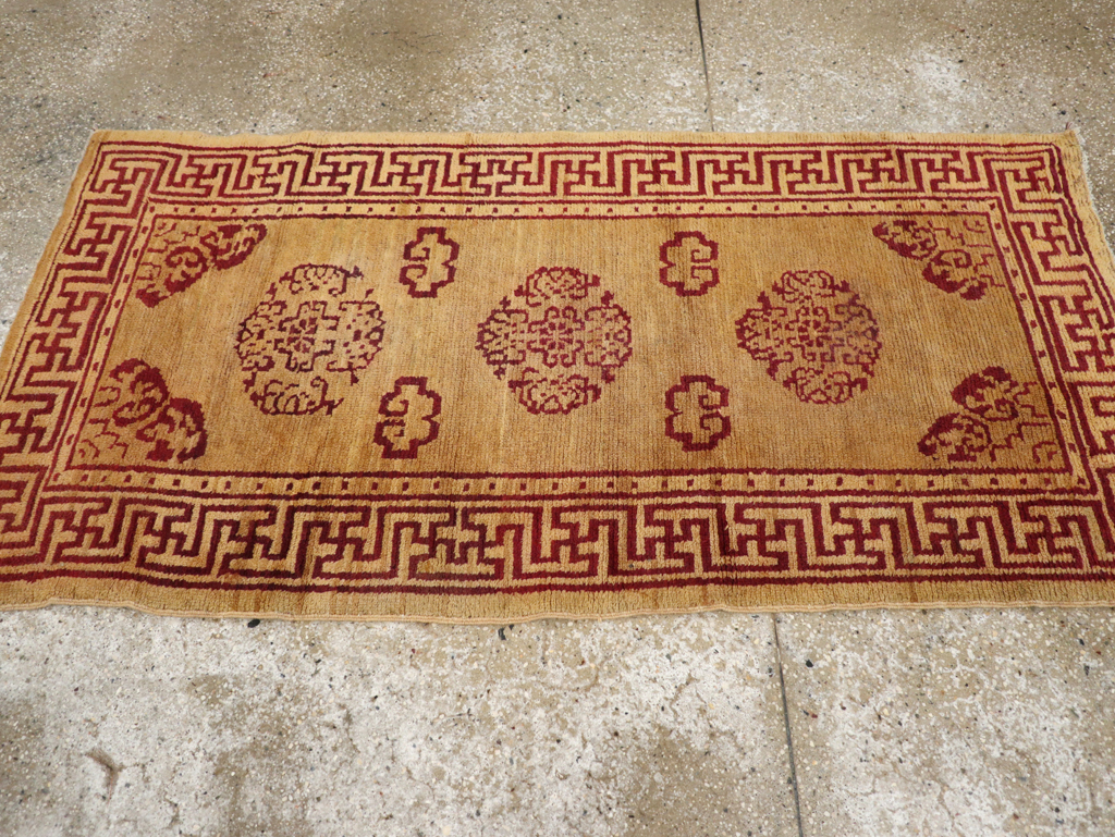 Vintage Chinese Art Deco Throw Rug, No.9714 - Gsblank