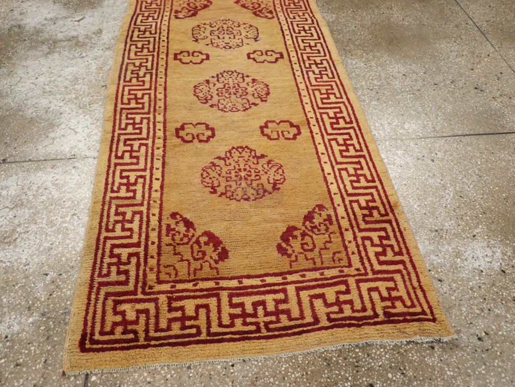 Vintage Chinese Art Deco Throw Rug, No.9714 - Gsblank