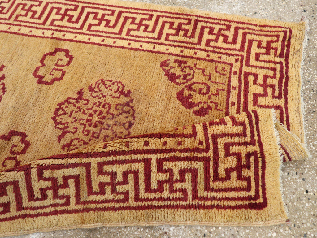 Vintage Chinese Art Deco Throw Rug, No.9714 - Gsblank