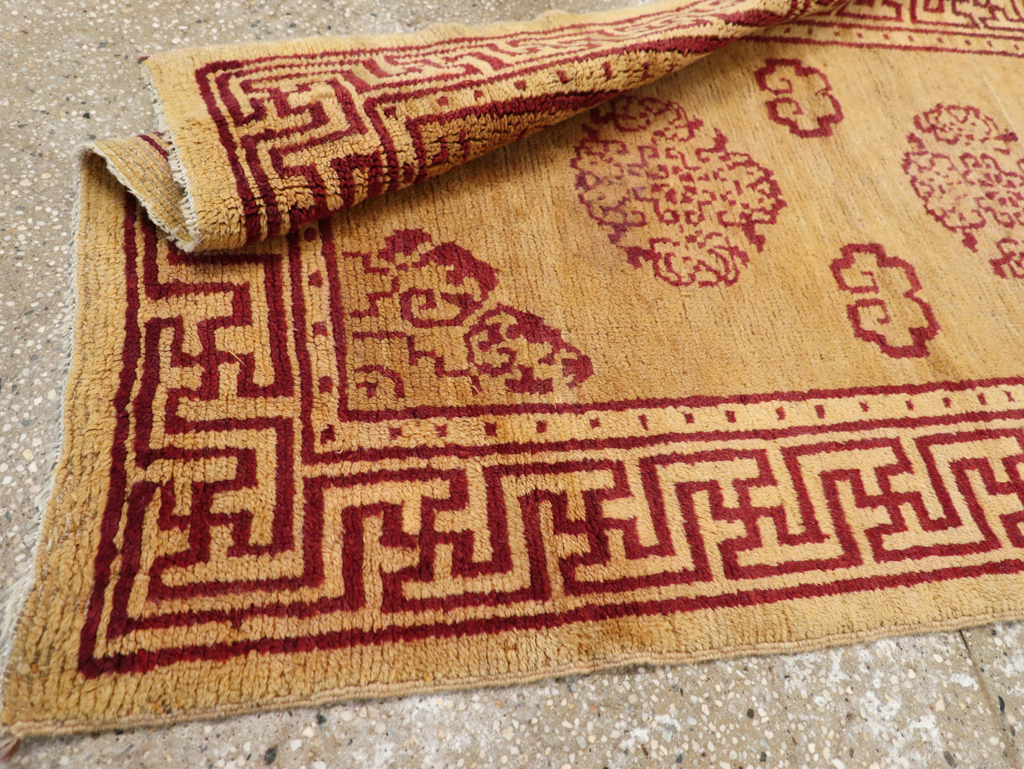 Vintage Chinese Art Deco Throw Rug, No.9714 - Gsblank