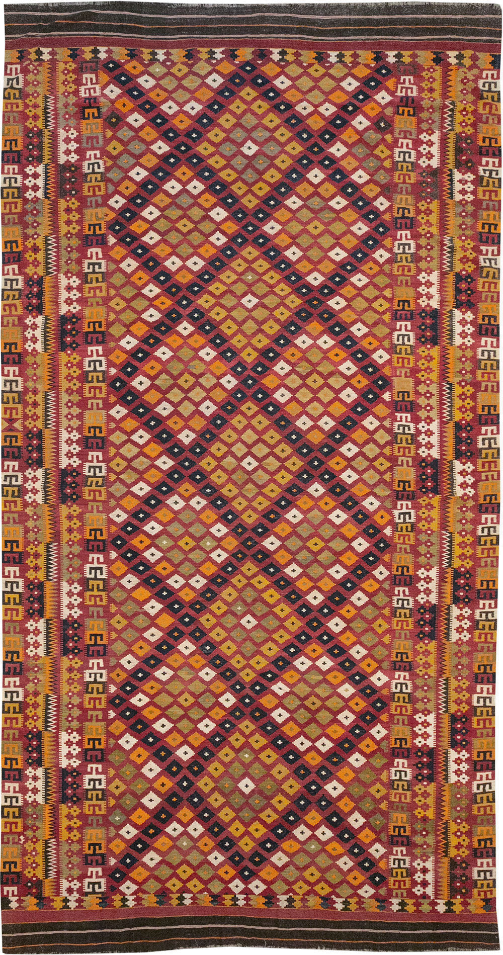 Vintage Scandinavian Flatweave Kilim Oversize Carpet, No.9785 - Gsblank