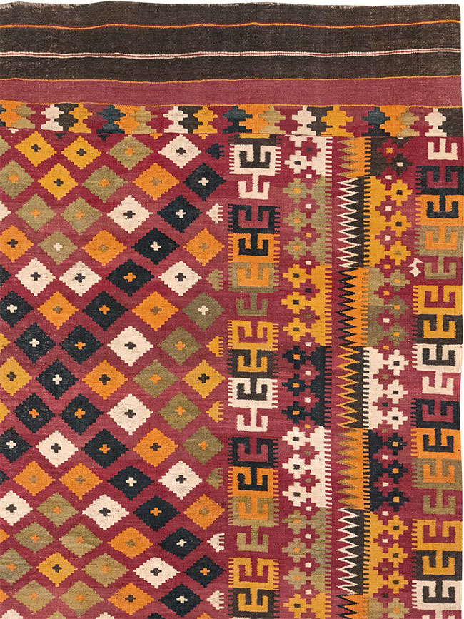 Vintage Scandinavian Flatweave Kilim Oversize Carpet, No.9785 - Gsblank