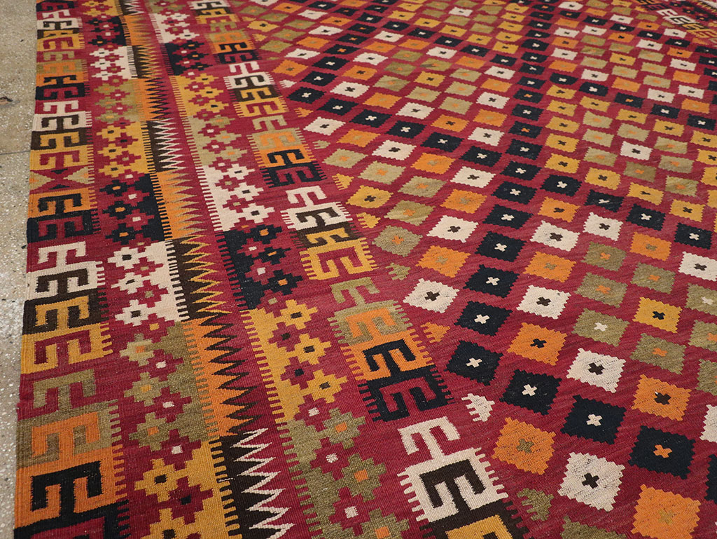 Vintage Scandinavian Flatweave Kilim Oversize Carpet, No.9785 - Gsblank