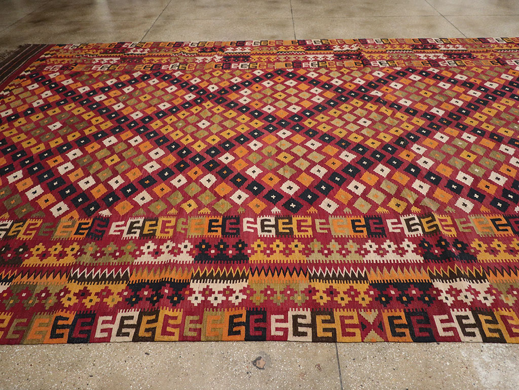 Vintage Scandinavian Flatweave Kilim Oversize Carpet, No.9785 - Gsblank
