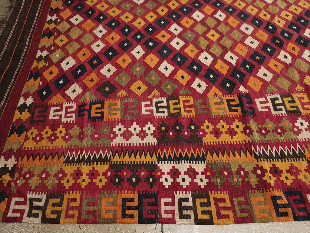 Vintage Scandinavian Flatweave Kilim Oversize Carpet, No.9785 - Gsblank