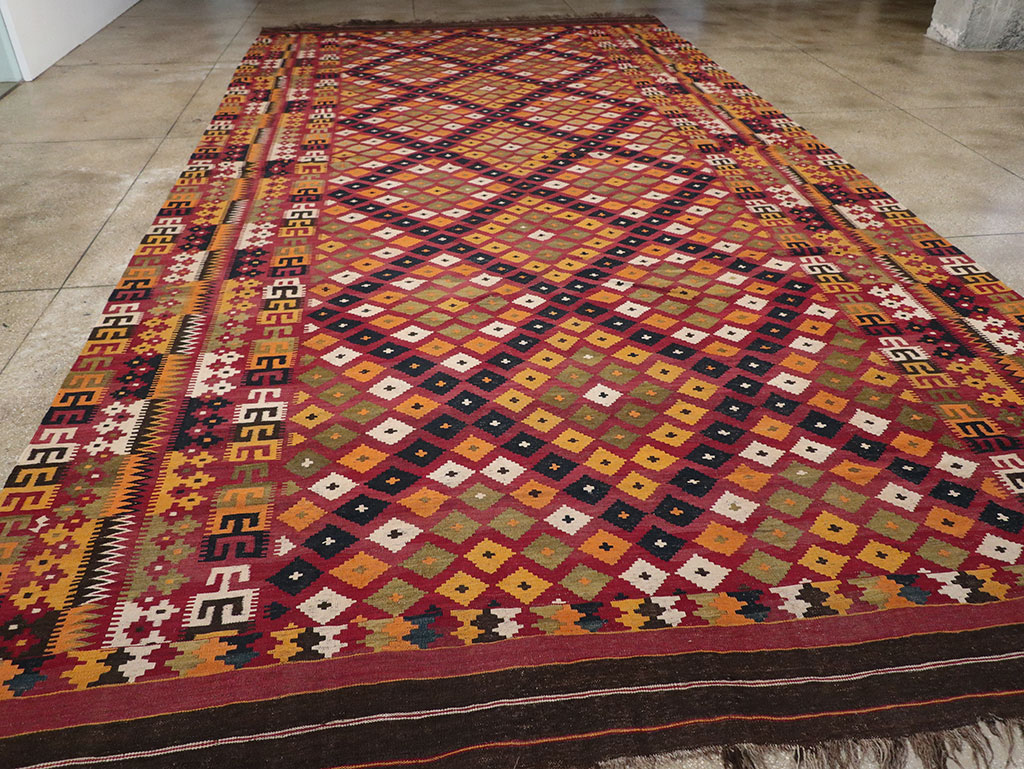 Vintage Scandinavian Flatweave Kilim Oversize Carpet, No.9785 - Gsblank