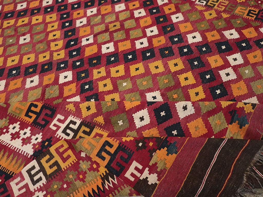Vintage Scandinavian Flatweave Kilim Oversize Carpet, No.9785 - Gsblank