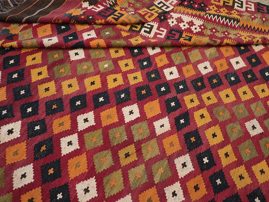 Vintage Scandinavian Flatweave Kilim Oversize Carpet, No.9785 - Gsblank