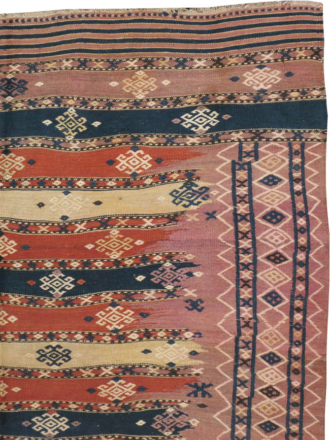 Vintage Afghan Flatweave Kilim Large Gallery Carpet, No.9796 - Gsblank