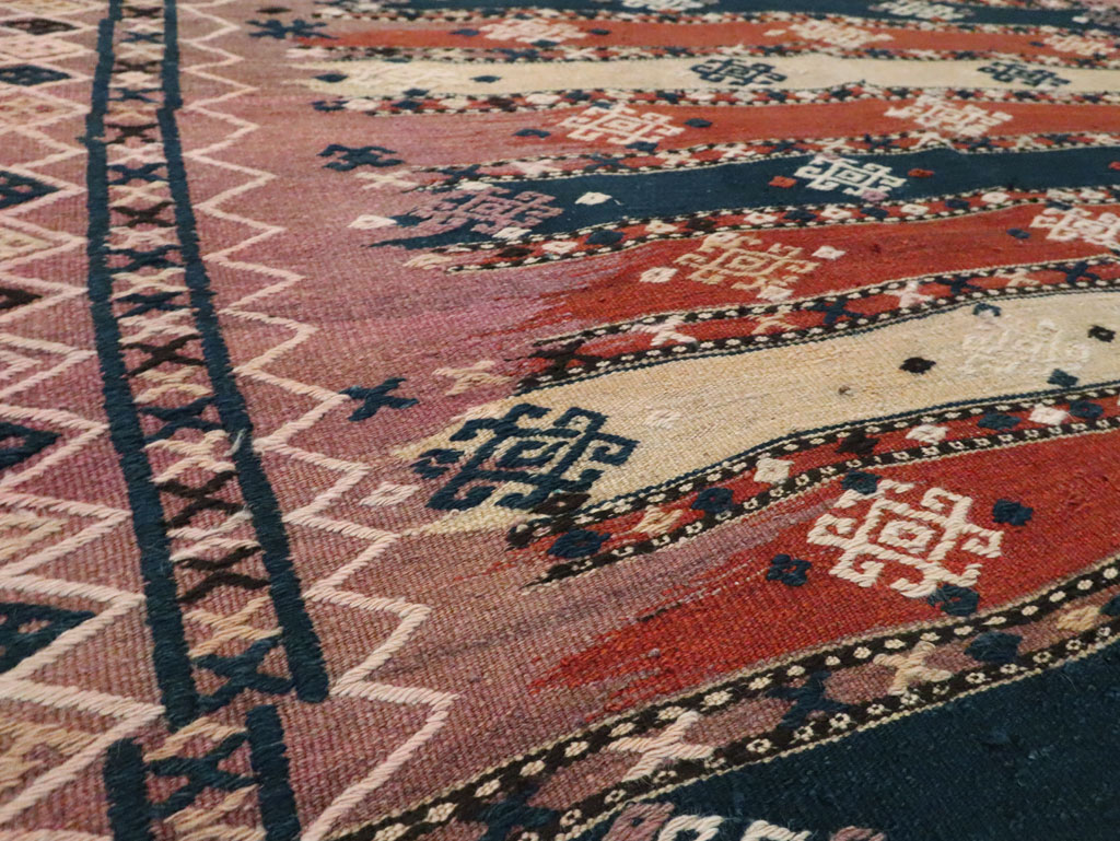 Vintage Afghan Flatweave Kilim Large Gallery Carpet, No.9796 - Gsblank