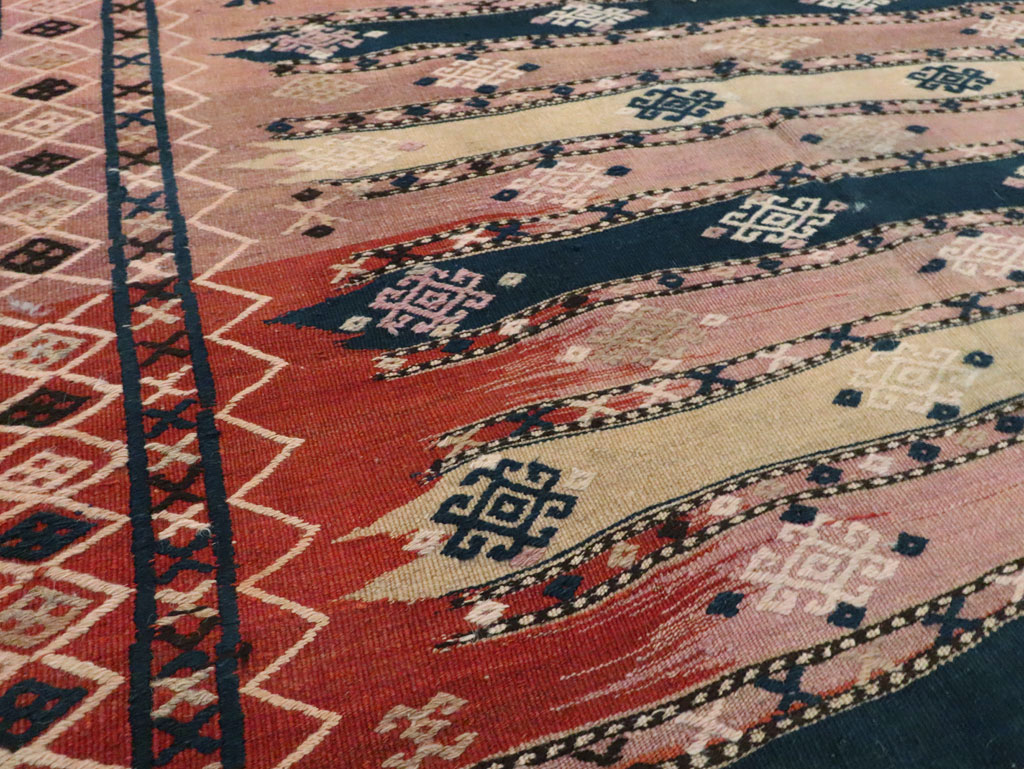Vintage Afghan Flatweave Kilim Large Gallery Carpet, No.9796 - Gsblank