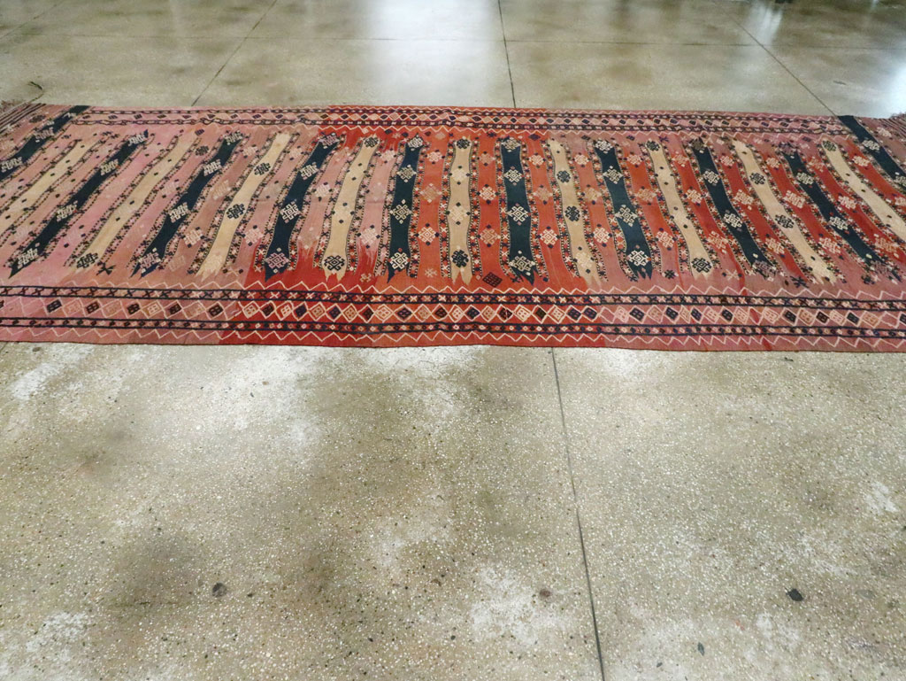 Vintage Afghan Flatweave Kilim Large Gallery Carpet, No.9796 - Gsblank