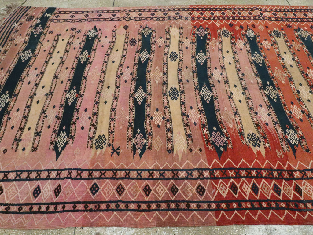 Vintage Afghan Flatweave Kilim Large Gallery Carpet, No.9796 - Gsblank