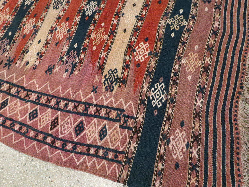 Vintage Afghan Flatweave Kilim Large Gallery Carpet, No.9796 - Gsblank