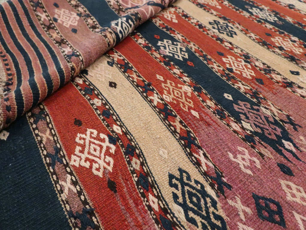 Vintage Afghan Flatweave Kilim Large Gallery Carpet, No.9796 - Gsblank
