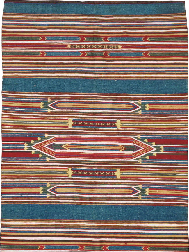 Vintage Persian Flatweave Kilim Runner, No.9799 - Gsblank